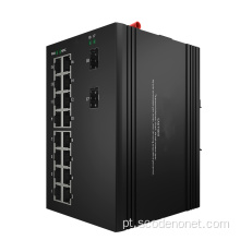 Switch industrial não gerenciado 16 Port Gigabit Ethernet Poe e 2 Gigabit SFP